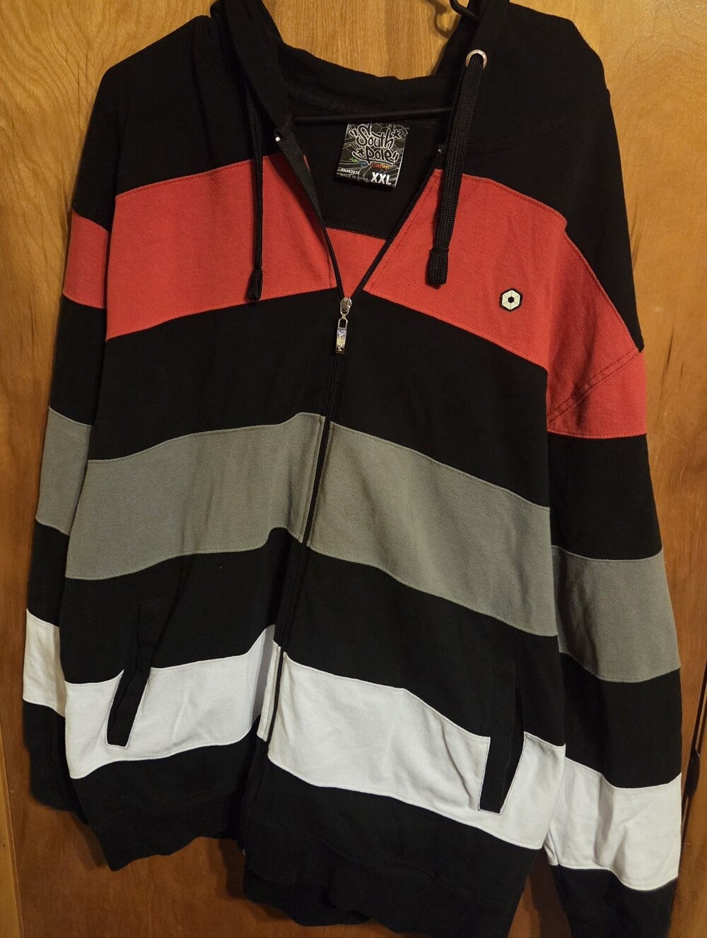 Y2K Southpole Authentic Collection Striped Color Block Hoodie Full Zip Size XXL